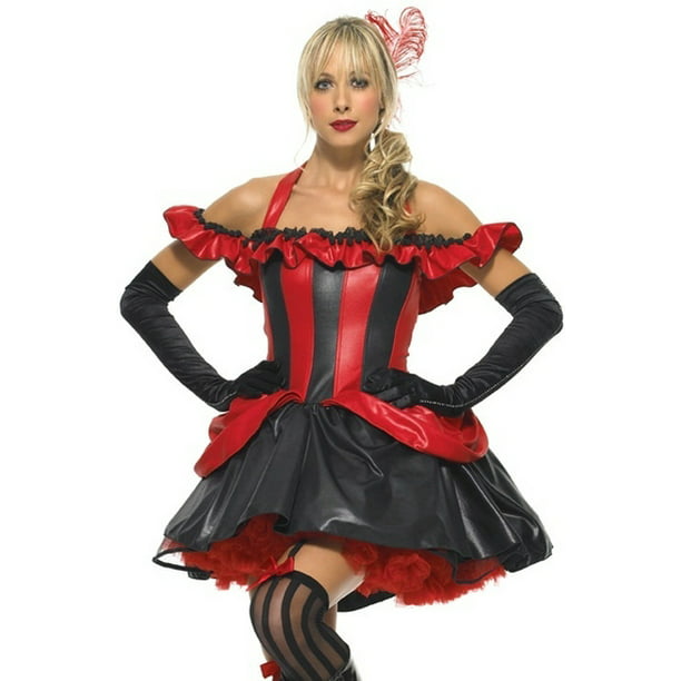 Can Can Costume Adult Parisian Showgirl Dancer Saloon Girl Halloween Fancy Dress